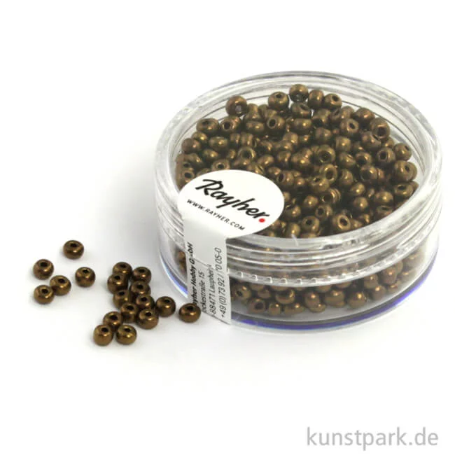 Artikelbild 1 des Artikels “Rocailles mit Silbereinzug - 2,6 mm - 16 g Dose | Kupfer“