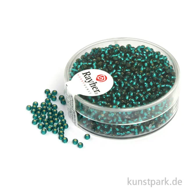 Artikelbild 1 des Artikels “Rocailles mit Silbereinzug - 2 mm - 17 g Dose | Jade“