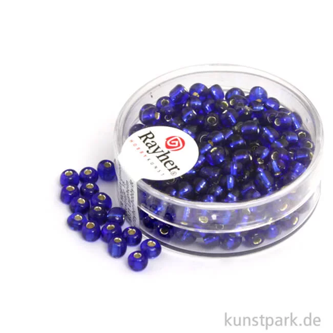 Artikelbild 1 des Artikels “Rocailles mit Silbereinzug - 4 mm - 17 g Dose | Dunkelblau“