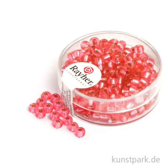 Artikelbild 1 des Artikels “Rocailles mit Silbereinzug - 4 mm - 17 g Dose | Rosé - Nicht Waschbar“
