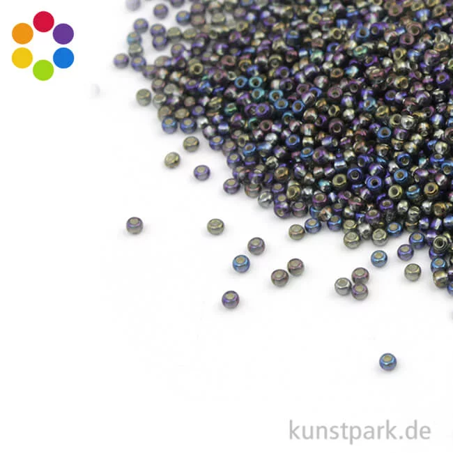 Artikelbild 1 des Artikels “Rocailles mit Silbereinzug & Rainbow - 2 mm - 17 g “