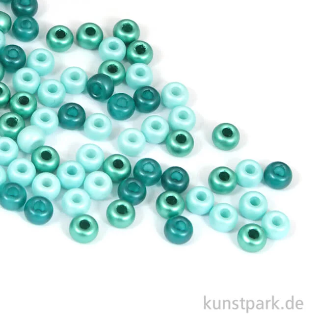Artikelbild 1 des Artikels “Rocailles-Mix mit Großloch - Mint-Töne, 5,5 mm, 80 Stück “