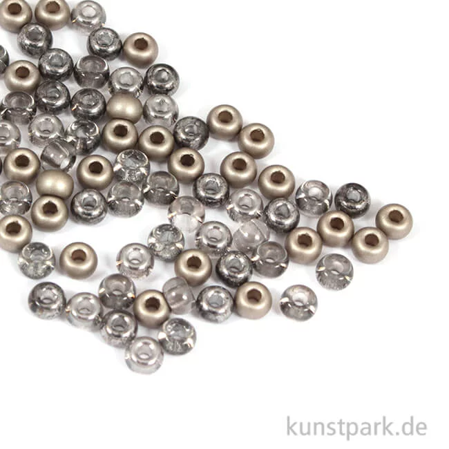Artikelbild 1 des Artikels “Rocailles-Mix mit Großloch - Taupe-Töne, 5,5 mm, 80 Stück “