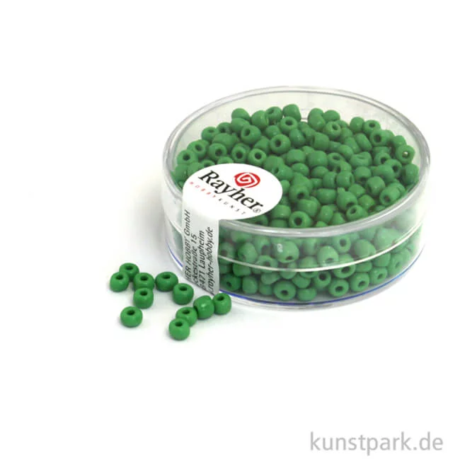 Artikelbild 1 des Artikels “Rocailles opak - 2,6 mm - 17 g Dose | Grün“
