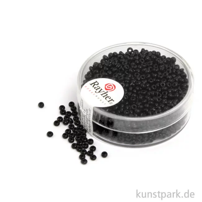 Artikelbild 1 des Artikels “Rocailles opak - 2 mm - 17 g Dose | Schwarz“