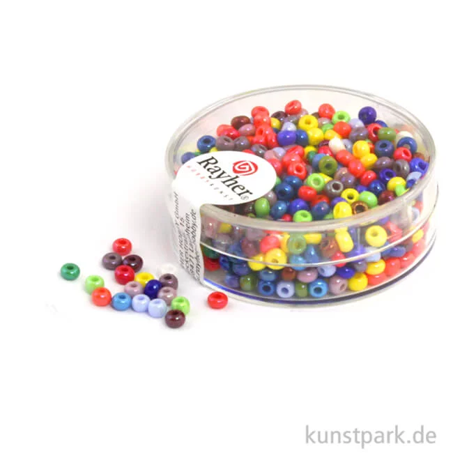 Artikelbild 1 des Artikels “Rocailles opak gelüstert - 2,6 mm - 17 g Dose | Gemischt“