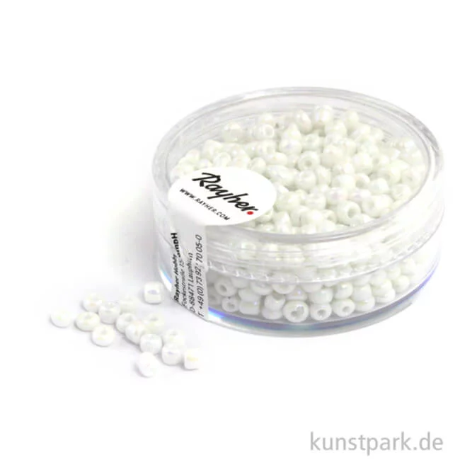 Artikelbild 1 des Artikels “Rocailles opak gelüstert - 2,6 mm - 17 g Dose | Weiß“