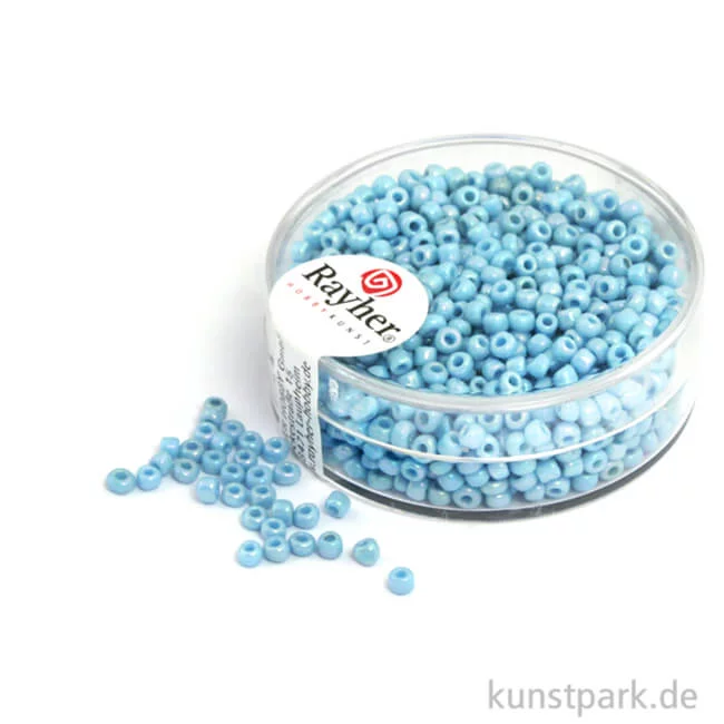 Artikelbild 1 des Artikels “Rocailles opak gelüstert - 2 mm - 17 g Dose | Hellblau“