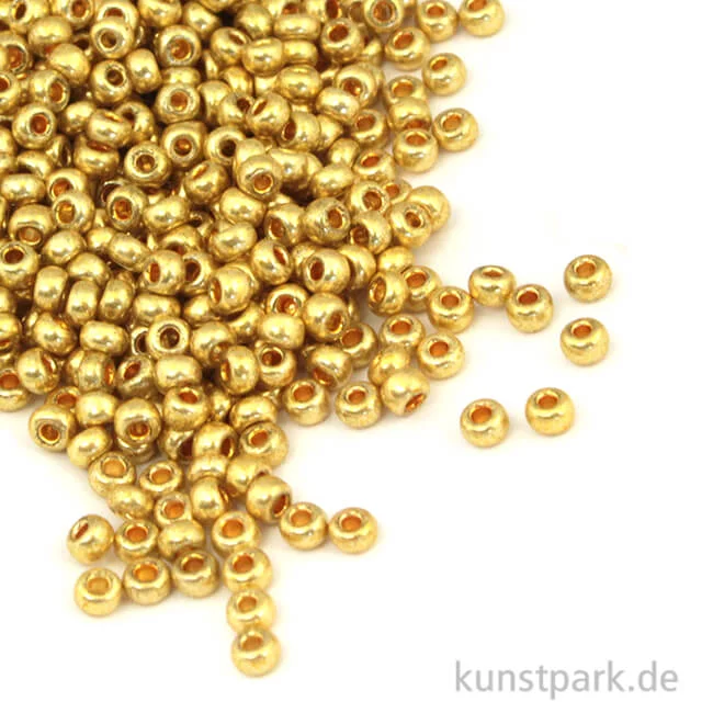 Artikelbild 1 des Artikels “Rocailles Perlmutt Gold - 2,6 mm, 17g Dose “