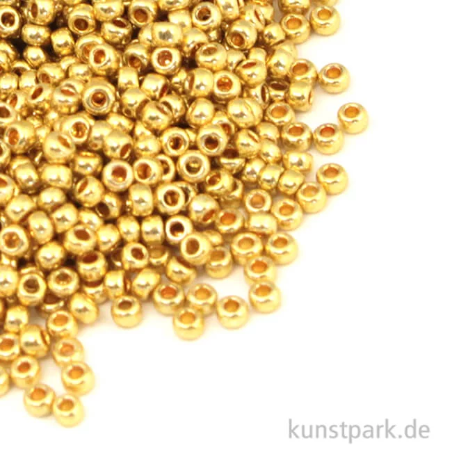 Artikelbild 1 des Artikels “Rocailles Perlmutt Gold - 2 mm, 17g Dose “