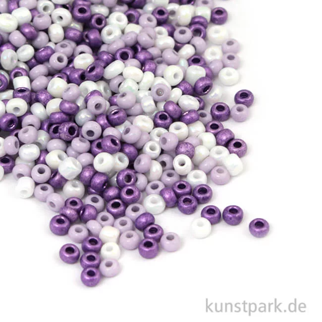 Artikelbild 1 des Artikels “Rocailles Perlmutt Lila Mix - 2,6 mm, 17g Dose “