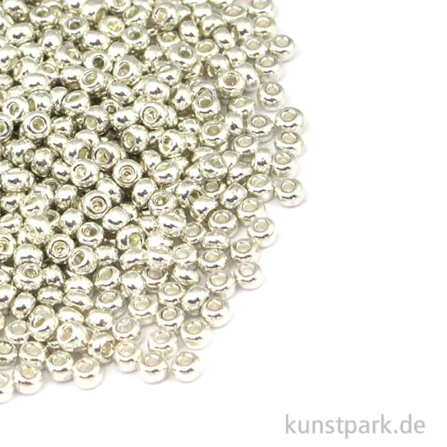Artikelbild 1 des Artikels “Rocailles Perlmutt Silber - 2,6 mm, 17g Dose “