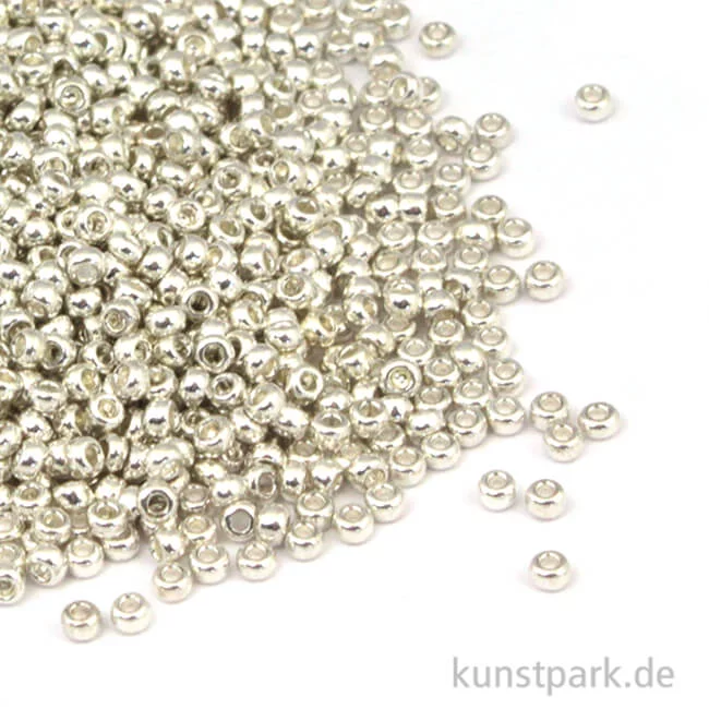 Artikelbild 1 des Artikels “Rocailles Perlmutt Silber - 2 mm, 17g Dose “