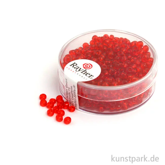 Artikelbild 1 des Artikels “Rocailles transparent - 2,6 mm - 17 g Dose | Rot“