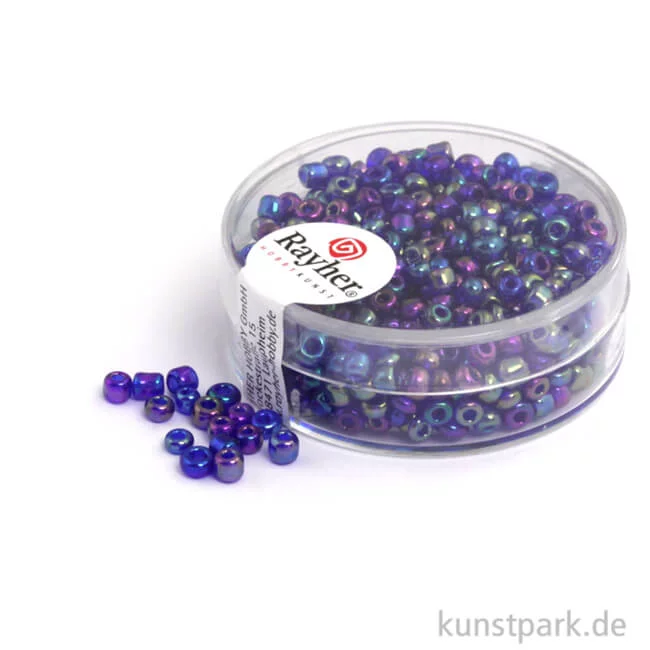 Artikelbild 1 des Artikels “Rocailles transparent gelüstert - 2,6 mm - 17 g Dose | Dunkelblau“
