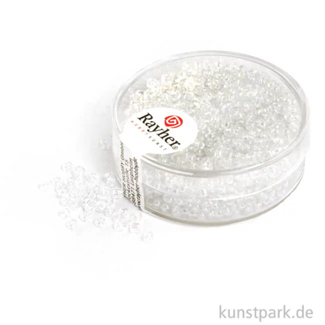 Artikelbild 1 des Artikels “Rocailles transparent gelüstert - 2 mm - 17 g Dose | Silber“
