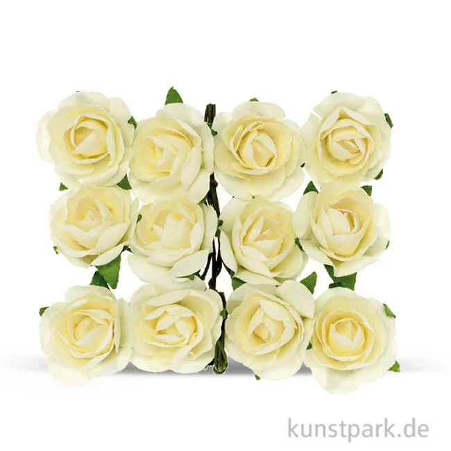 Artikelbild 1 des Artikels “Röschen mit Draht, 18 mm 12 Stk. | Beige“