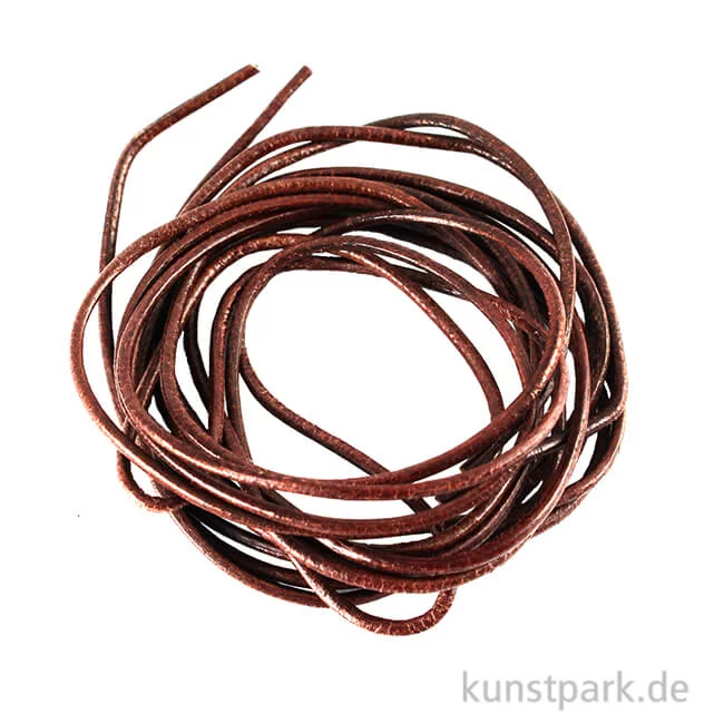 Artikelbild 1 des Artikels “Rundriemen aus Ziegenleder 1,5mm, Länge 100 cm - Dunkelbraun, 2 Stück “