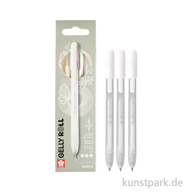 Artikelbild 1 des Artikels “Sakura Gelly Roll 3er Set, Retractable, Weiße Gelstifte “