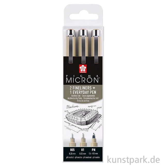 Artikelbild 1 des Artikels “Sakura PIGMA Micron + PN Set - 3 Strichstärken, Architektur “