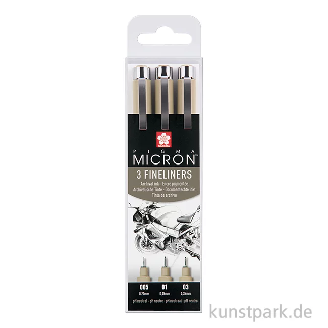 Artikelbild 1 des Artikels “Sakura PIGMA Micron Set - 3 Fineliner 0,2-0,3 mm, Schwarz “