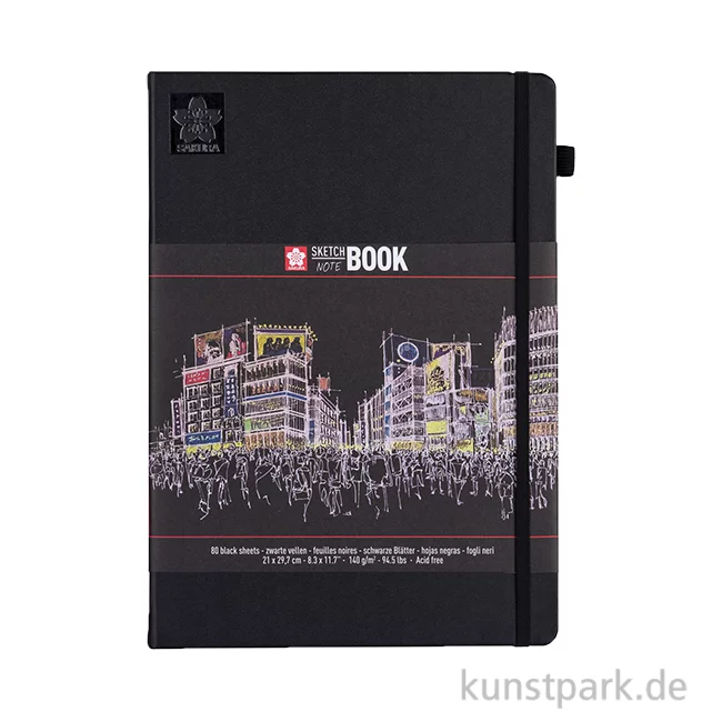 Artikelbild 1 des Artikels “Sakura Skizzenbuch, 80 Blatt, Schwarzes Papier, 140g A4 (21 x 29, 7 cm)“