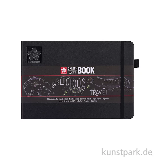 Artikelbild 1 des Artikels “Sakura Skizzenbuch, 80 Blatt, Schwarzes Papier, 140g A5 (21 x 14, 8 cm)“
