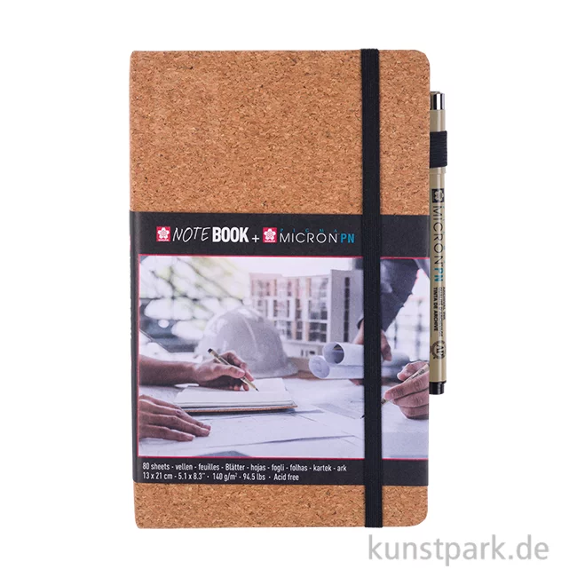 Artikelbild 1 des Artikels “Sakura Skizzenbuch, Kork, 80 Blatt, Cremeweiß, 140g + Pigma Micron PN “