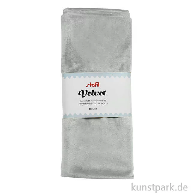 Artikelbild 1 des Artikels “Samtstoff Zuschnitt - 50 x 68 cm Stoff | Grau“