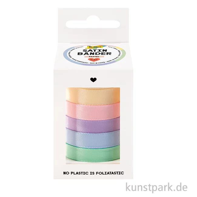 Artikelbild 1 des Artikels “Satinbänder in 5 Pastellfarben, je 10 mm x 4 Meter “