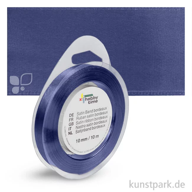 Artikelbild 1 des Artikels “Satinband - 10 mm Breite - 10 m Länge Einzelfarbe | Blau“