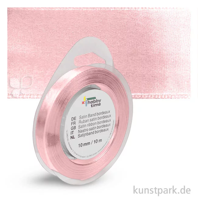 Artikelbild 1 des Artikels “Satinband - 10 mm Breite - 10 m Länge Einzelfarbe | Rosa“
