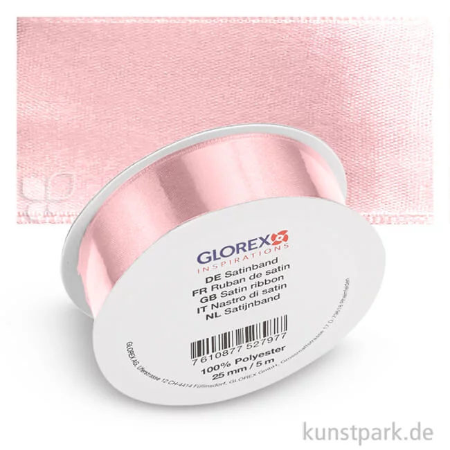 Artikelbild 1 des Artikels “Satinband - 25 mm Breite, 5 m Länge Einzelfarbe | Rosa“