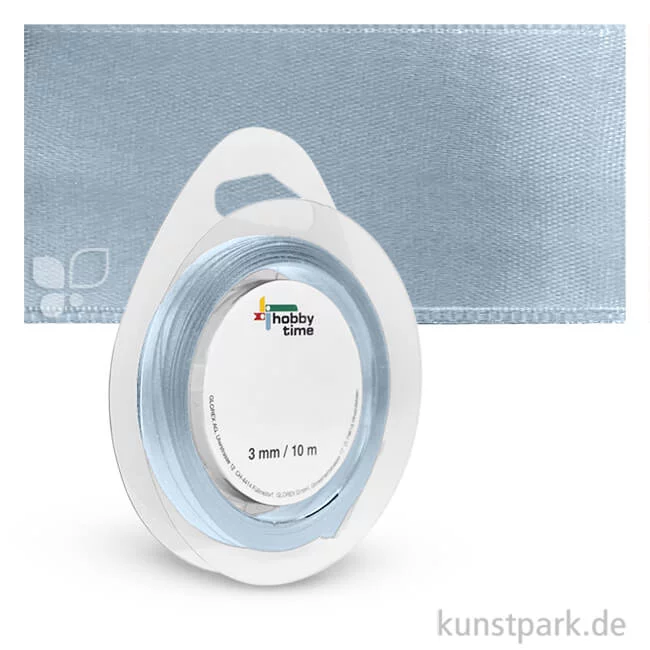 Artikelbild 1 des Artikels “Satinband - 3 mm Breite - 10 m Länge Einzelfarbe | Hellblau“