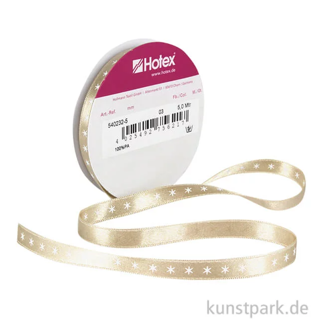 Artikelbild 1 des Artikels “Satinband mit Sternen - 10 mm x 5 m “