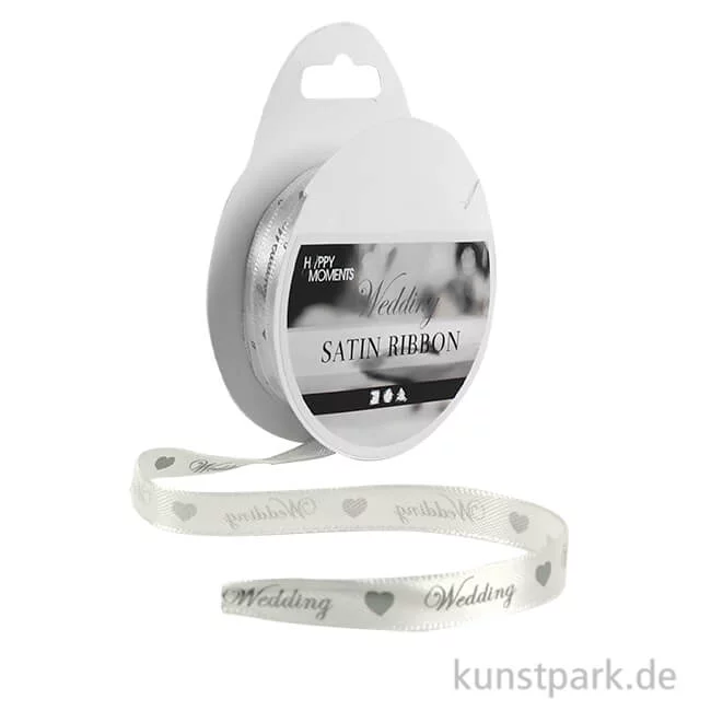 Artikelbild 1 des Artikels “Satinband Wedding, Hochzeit, 8 m auf Rolle, Creme “