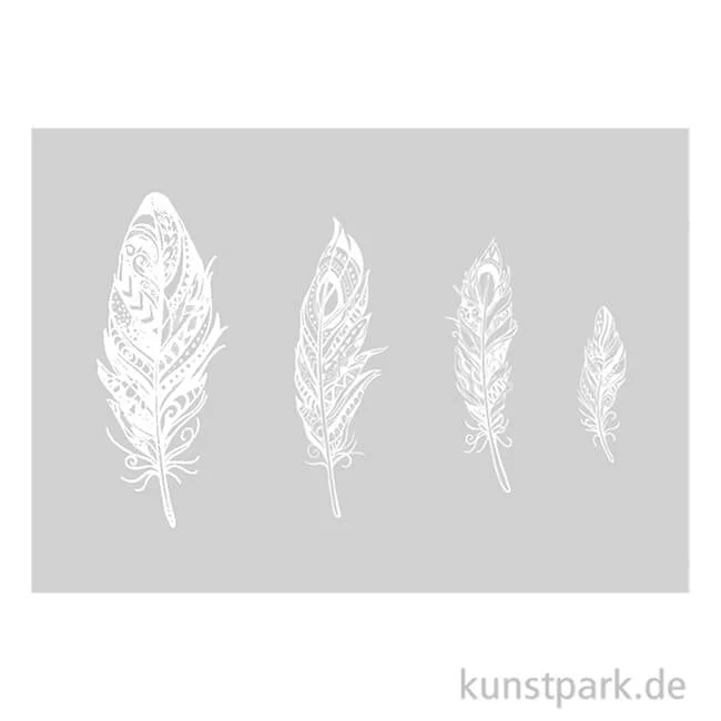 Artikelbild 1 des Artikels “Schablone Mandala-Federn DIN A5, inklusive Rakel “