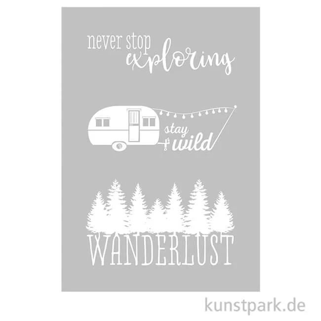 Artikelbild 1 des Artikels “Schablone - Wanderlust, mit Rakel, DIN A5 “