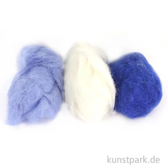 Artikelbild 1 des Artikels “Schafwolle - Blau-Mix, 3x10g sortiert “