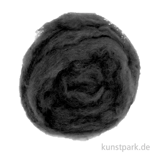 Artikelbild 1 des Artikels “Schafwolle zum Nassfilzen 100 % Natur, 50 g Einzelfarbe | Schwarz“