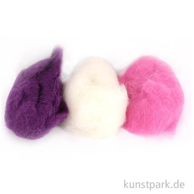 Artikelbild 1 des Artikels “Schafwolle - Rosa-Lila-Mix, 3x10g sortiert “
