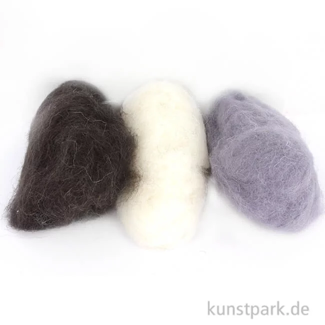 Artikelbild 1 des Artikels “Schafwolle - Schwarz-Weiß, 3x10g sortiert “