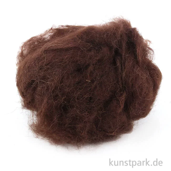 Artikelbild 1 des Artikels “Schafwolle zum Trockenfilzen, 30 g Einzelfarbe | Braun“