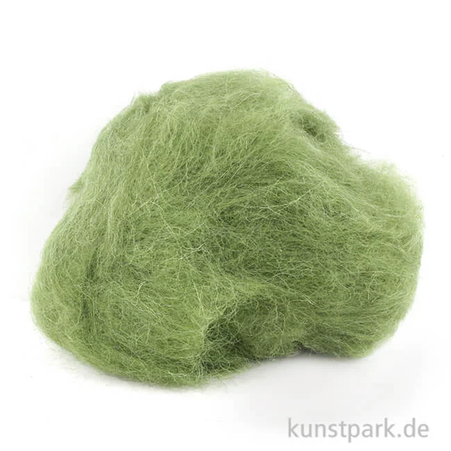 Artikelbild 1 des Artikels “Schafwolle zum Trockenfilzen, 30 g Einzelfarbe | Grün“