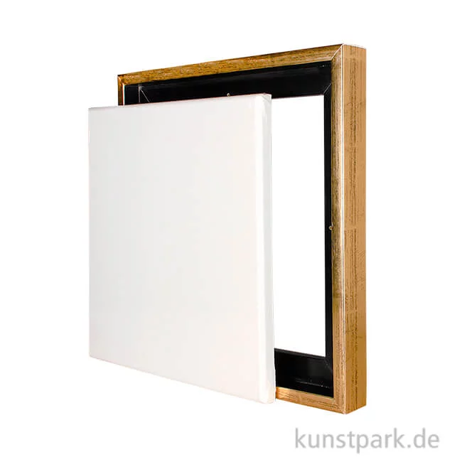 Artikelbild 1 des Artikels “Schattenfugenrahmen mit Keilrahmen - Gold 40 x 40 cm“