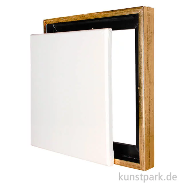 Artikelbild 1 des Artikels “Schattenfugenrahmen mit Keilrahmen - Gold 50 x 50 cm“