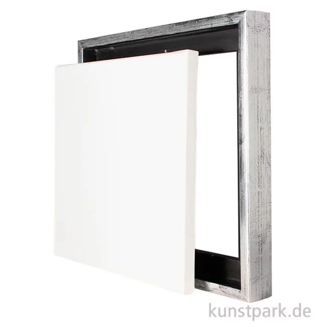 Artikelbild 1 des Artikels “Schattenfugenrahmen mit Keilrahmen - Silber 50 x 50 cm“