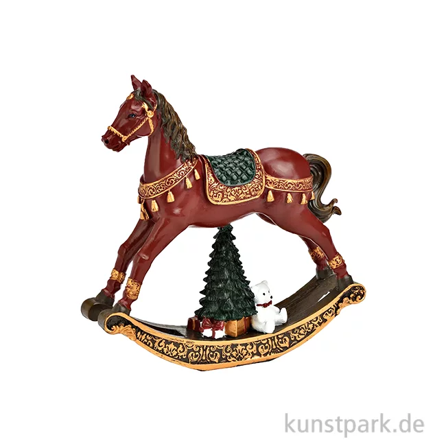 Artikelbild 1 des Artikels “Schaukelpferd mit Tannenbaum aus Poly, Rot / Grün, 13 x 13 x 3 cm “