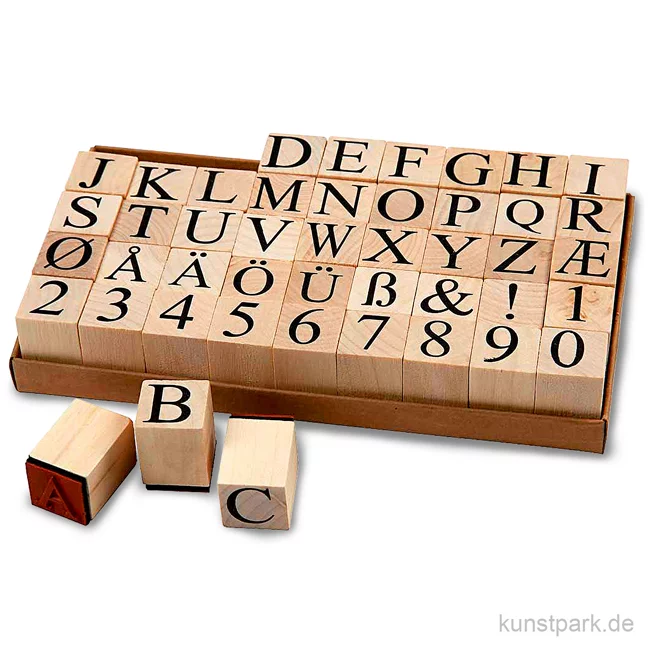 Artikelbild 1 des Artikels “Holzstempel - Alphabet, 2 x 2 cm, 45 Stück sortiert “