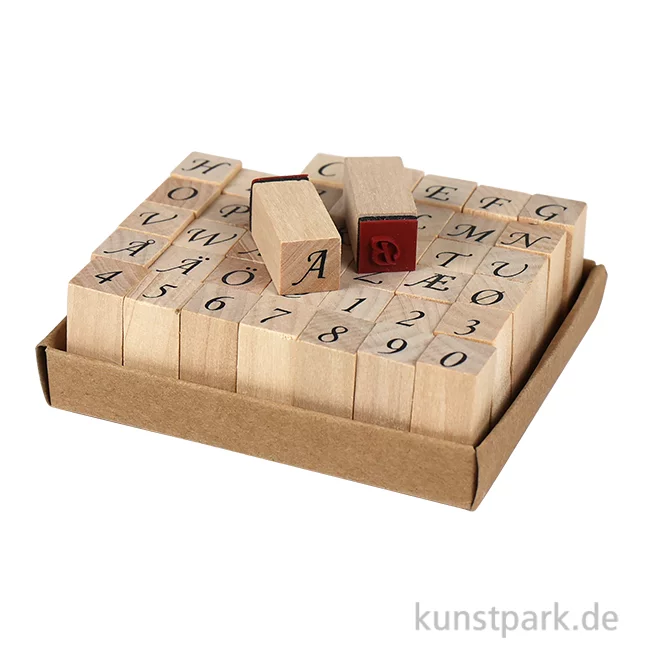Artikelbild 1 des Artikels “Holzstempel - Alphabet Romantik, 1,3 cm, 42 Stück sortiert “